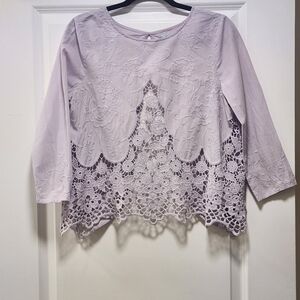 Kimchi Blue Lavender Crochet Lace Hem Tunic